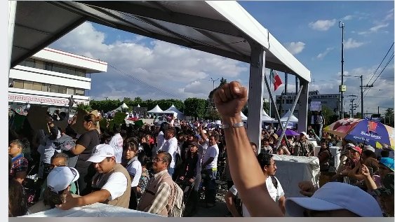 Se manifestaron antorchistas de la CDMX, en acto de López Obrador