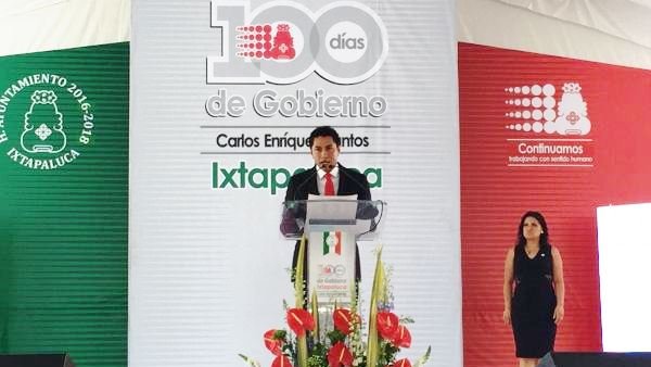 Alcalde de Ixtapaluca rinde informe de primeros 100 días de gobierno
