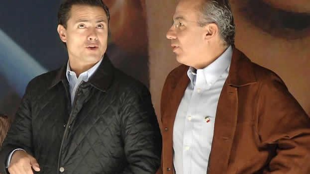 Terminó reunión de Felipe Calderón con Peña Nieto