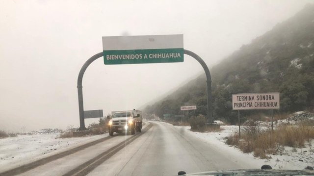 Por nevada, cierran la carretera Janos- Agua Prieta