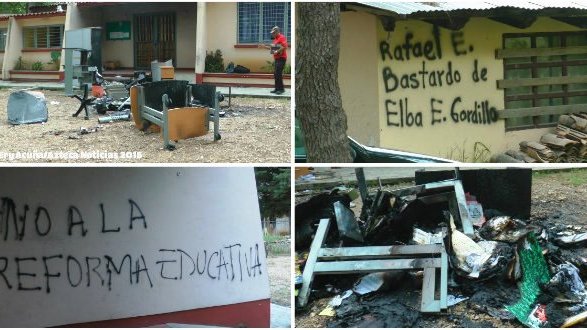 Maestros destruyen oficina de Educación en San Cristóbal de las Casas