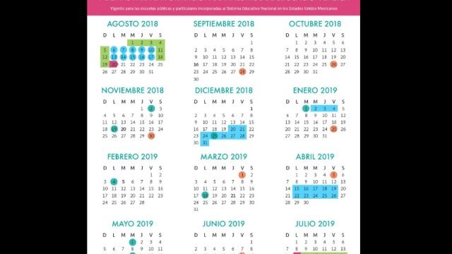 Da a conocer SEP calendarios escolares para el ciclo 2018-2019