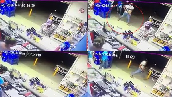 Videograban cómo tres sujetos asaltan una tienda con escopeta