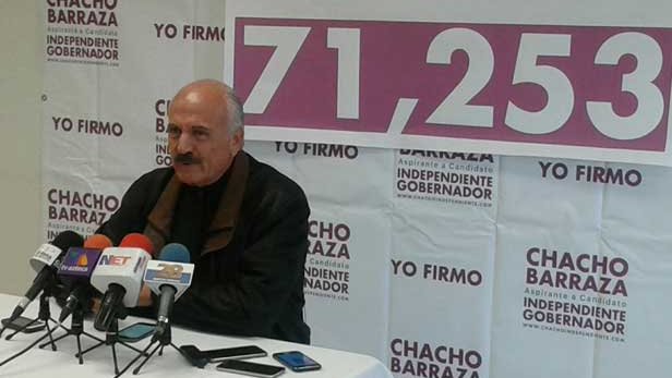 Rebasa Chacho Barraza 71 mil firmas, de 76 mil que le pide el IEE