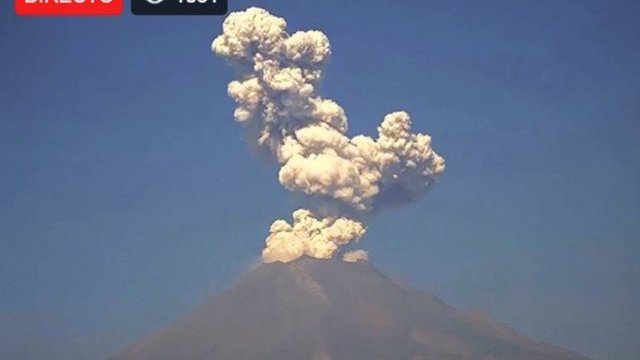 Detectan 20 exhalaciones del volcán Popocatépetl, hoy domingo