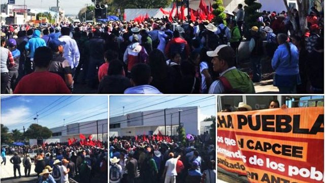 Protestan 10 mil antorchistas en ocho dependencias de Puebla