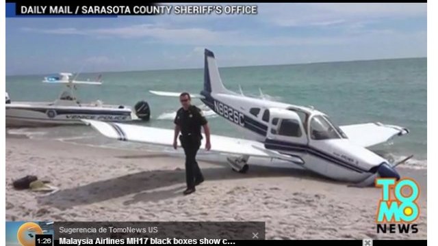 Un hombre murió en una playa de Florida cuando le cayó una avioneta encima