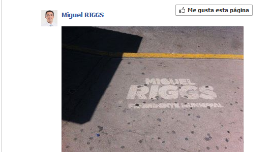 Presume en Facebook Riggs sus pintas en las banquetas