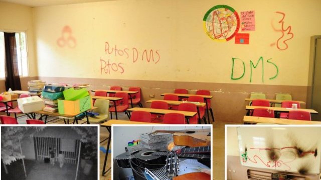 Dos alumnos -8 y 11 años- vandalizan, roban y queman su escuela
