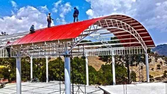 Antorcha construye techado y cancha para Santa Lucía Monteverde, Oaxaca