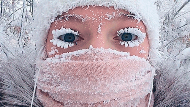 Baja temperatura a 62 grados bajo cero en Yakutia, Rusia