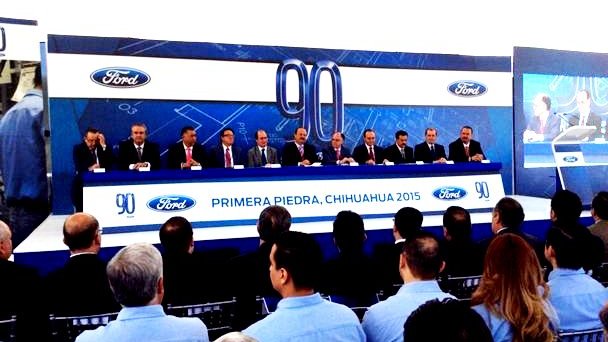 Colocan primera piedra de la nueva planta de motores Ford en Chihuahua
