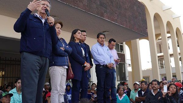 Dirigentes antorchistas respaldan la entrega del pliego petitorio en Chalco  
