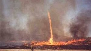 Remolino de Fuego un raro fenómeno que se presentó en Chinipas
