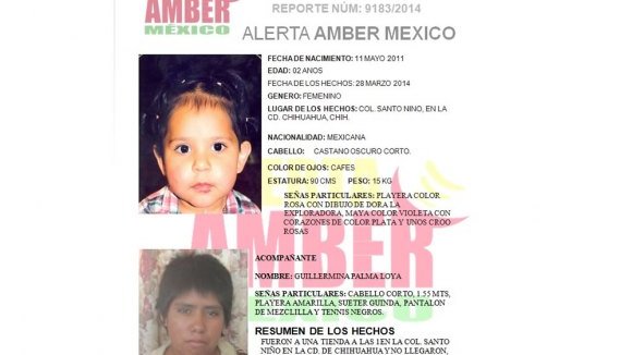 Alerta Amber por desaparición de bebé y mujer 