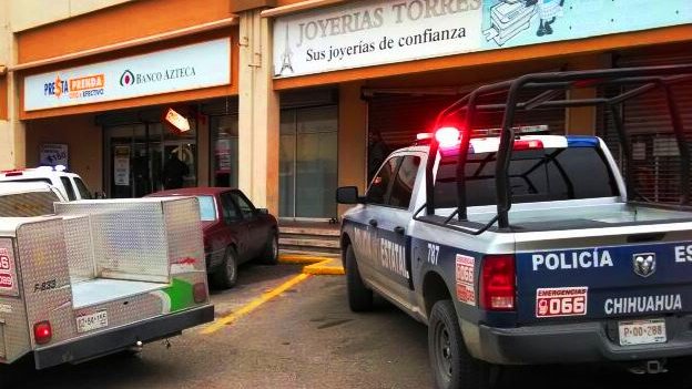 Con balacera, asaltan Banco Azteca y una casa de empeños en Chihuahua