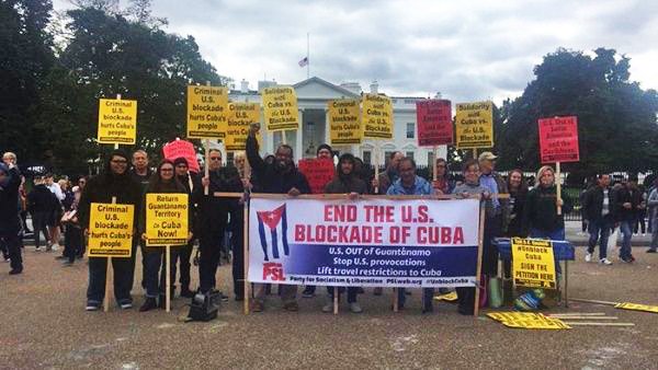 Exigen fin del bloqueo a Cuba frente a la Casa Blanca