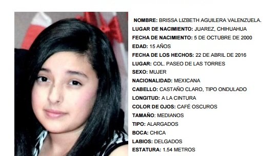 Protocolo Alba: Brissa Lizbeth desapareció en Juárez, ayúdenos a encontrarla