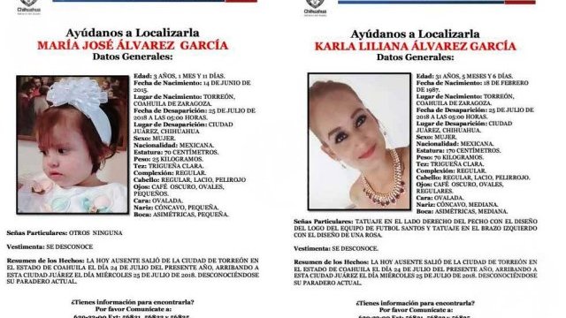 Buscan a madre e hija, desaparecidas aquí, que venían de Torreón