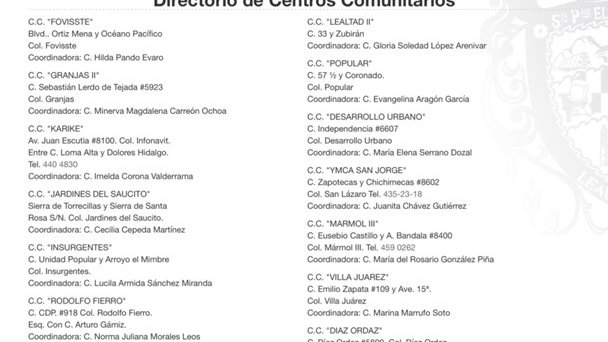 No muestra DIF quien está a cargo de los centros comunitarios: Yáñez