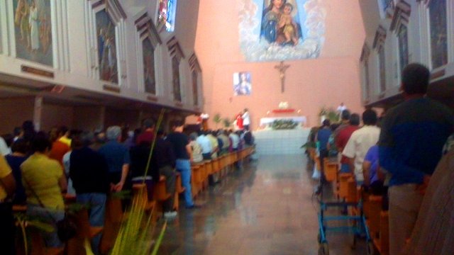 Abarrotadas iglesias en Domingo de Ramos 