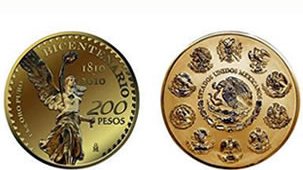 Emiten moneda de oro del Bicentenario
