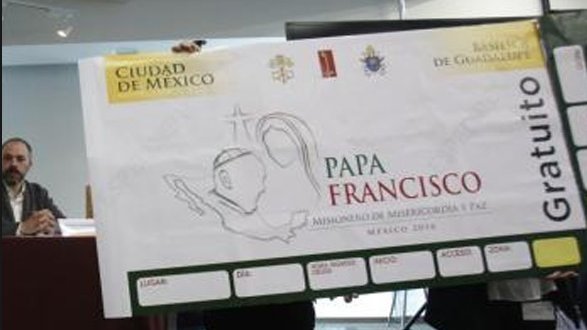Presentan los boletos para ver al Papa en México