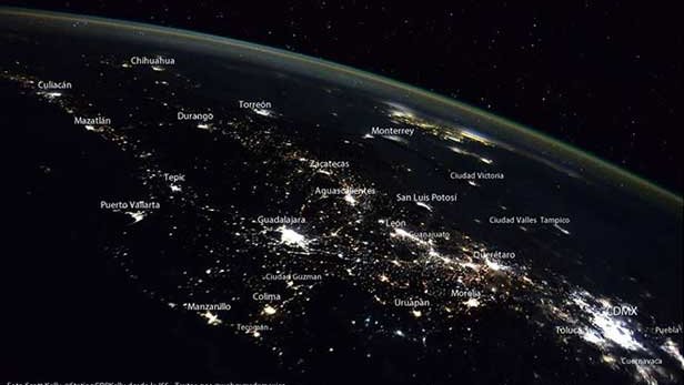 Astronauta capta el brillo de México de noche, desde el espacio