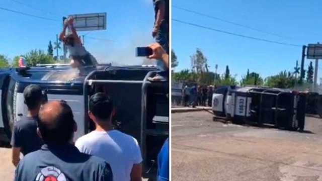 Agricultores destruyen vehículos de la Guardia Nacional en Presa La Boquilla