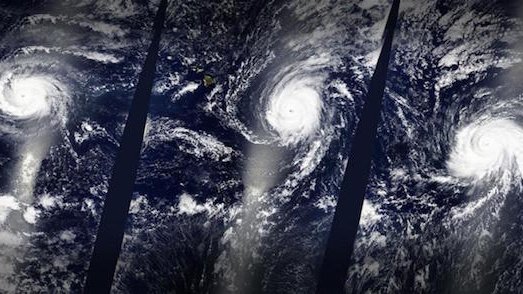 Extraordinario: Tres huracanes de categoría 4 coinciden en el Océano Pacífico
