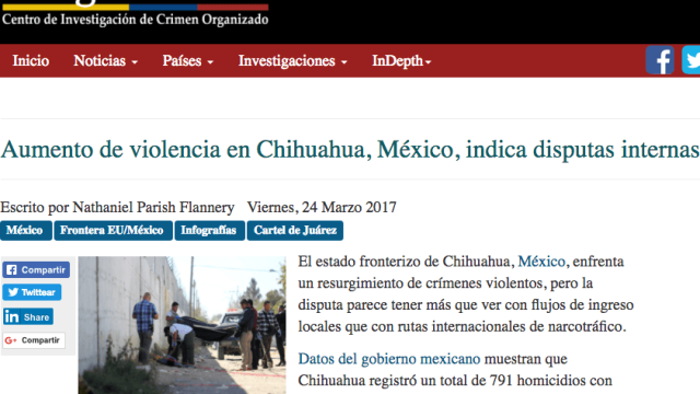 Sufre Chihuahua un resurgimiento de la violencia del narco: Insight Crime