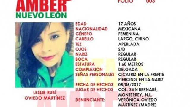 Emiten Alerta Ámber por jovencita de 17 años, plagiada en Nuevo León