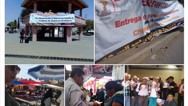 Mexiquenses hacen campaña para difundir próxima marcha a Toluca