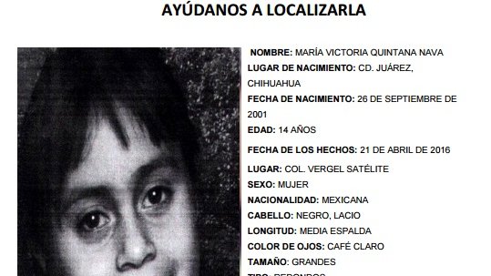 Protocolo Alba: María Victoria desapareció en Juárez, iba a la tienda