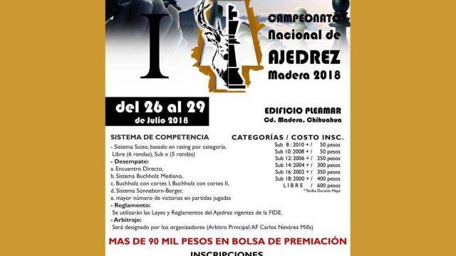 Presentan el 1er. Campeonato Nacional de Ajedrez “Madera 2018”