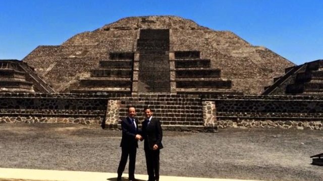 Recorren Peña Nieto y Shinzo, zona arqueológica de Teotihuacán