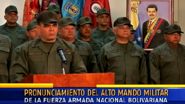Fuerzas Armadas reafirman lealtad al Gobierno de Venezuela