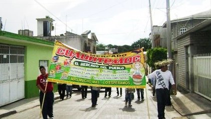 Comerciantes del mercado protestan contra Soriana en Huajuapan