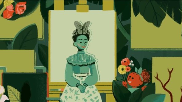 Frida Kalho en homenaje de Google a las mujeres