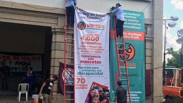 ¿Tapar el sol con un dedo? Alcalde tapa plantón de Antorcha en Hermosillo