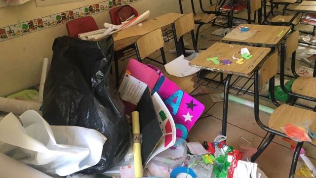 Malandros destrozaron y vandalizaron cuatro salones de una primaria