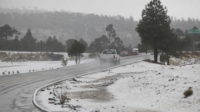 Nevó hoy en ocho municipios de Chihuahua
