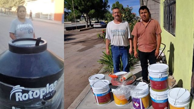 Aplican antorchistas programa de techos de losa y enjarre en Delicias