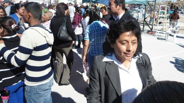 Mitin de los antorchistas en el Ayuntamiento de Delicias, el lunes 11