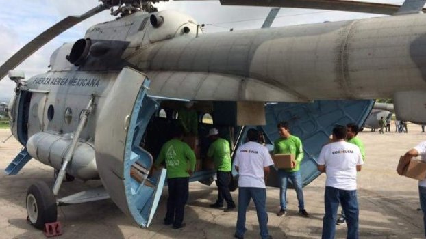 Se desploma en Chiapas helicóptero de Sedena con víveres