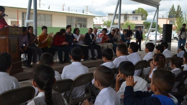 Inauguran domo en escuela Cuauhtémoc