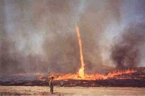 Remolino de Fuego un raro fenómeno que se presentó en Chinipas