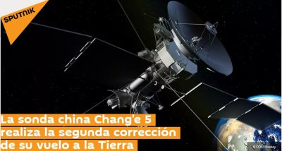 La sonda china Chang'e 5 realiza la segunda corrección de su vuelo a la Tierra