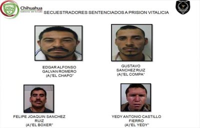 Dan prisión vitalicia a 4 secuestradores