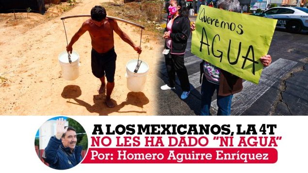A los mexicanos, la 4T no les ha dado “ni agua”